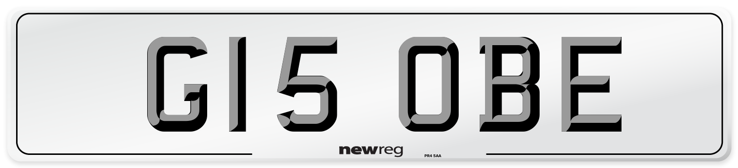 G15 OBE Number Plate from New Reg